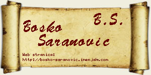 Boško Šaranović vizit kartica